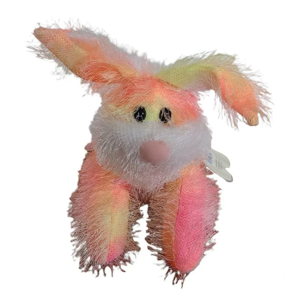 Aurora Rabbit Floosie Colorful Neon Fuzzy Bunny Plush Stuffed Animal Item #08325